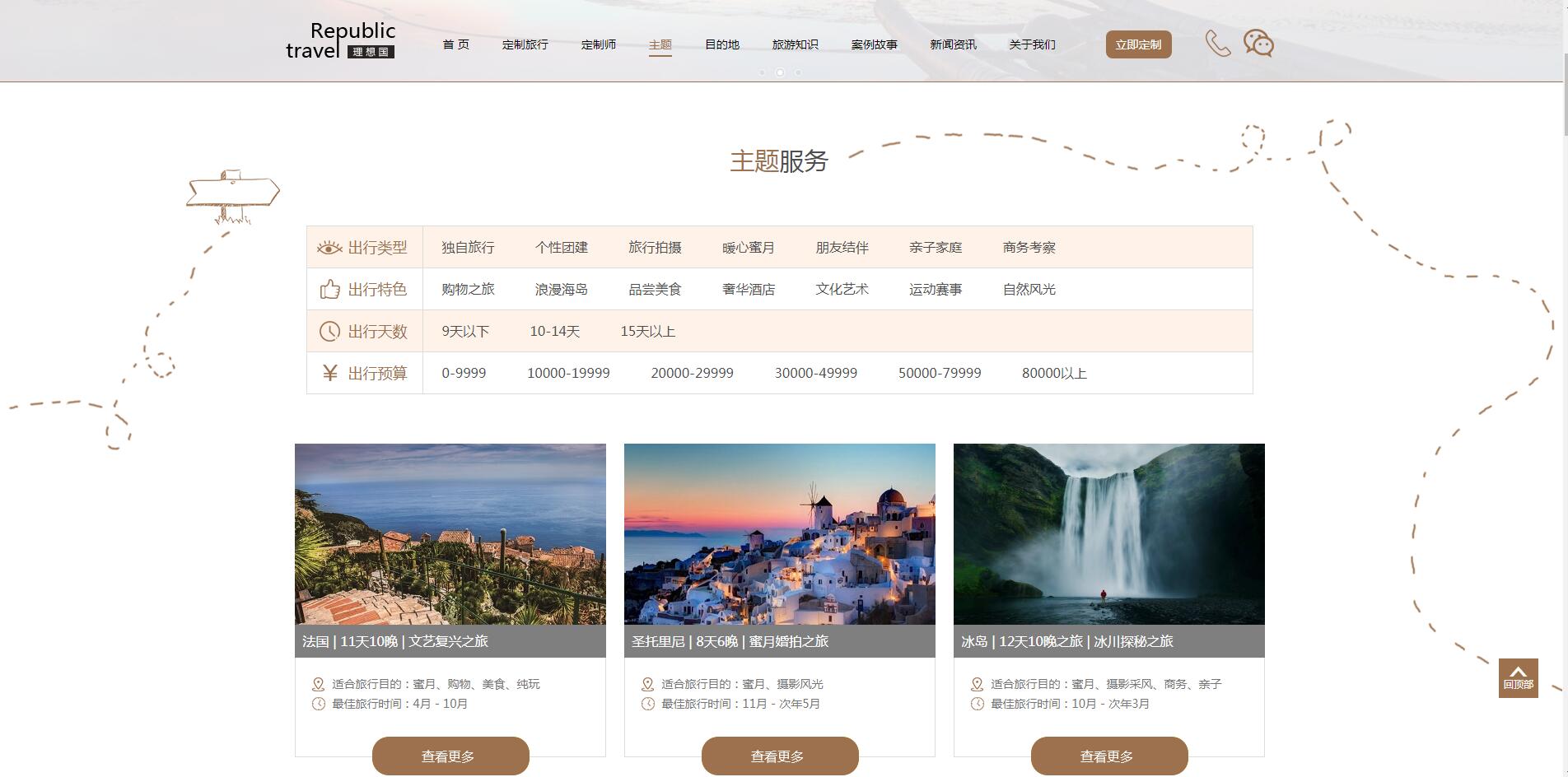 理想國定制游網站案例——廣州旅游企業網站建設